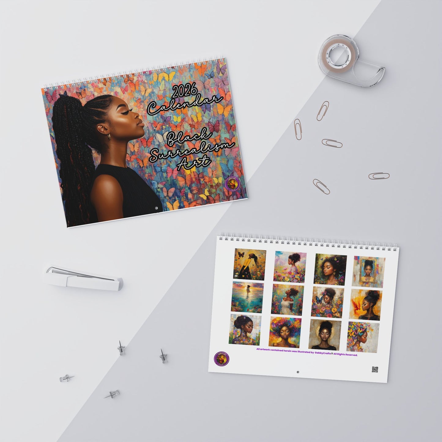 GabbyCrafts Surrealism Art Wall Calendar