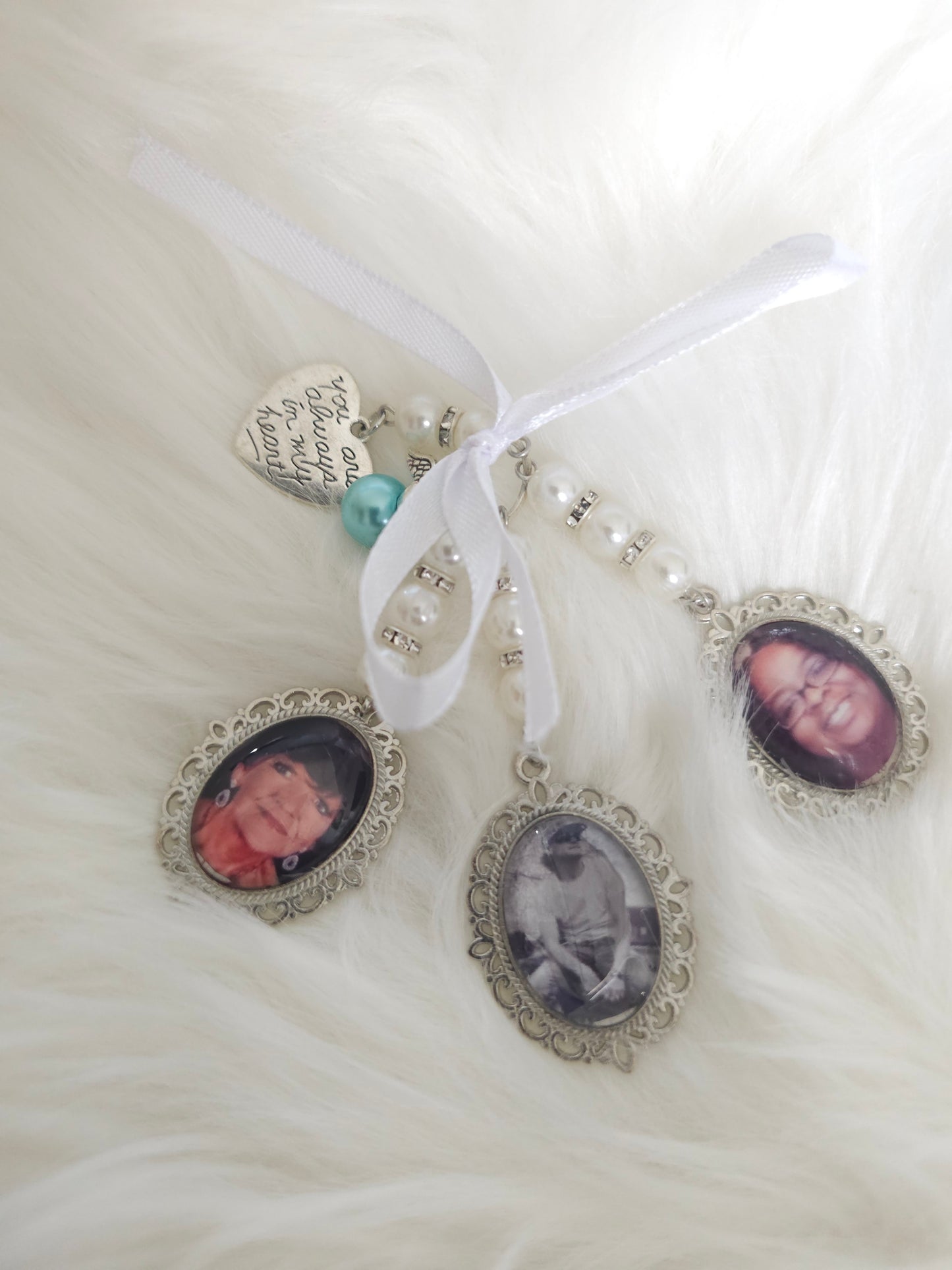 Custom Wedding Bouquet Charm - Personalized Memorial Jewelry with Text & Photo