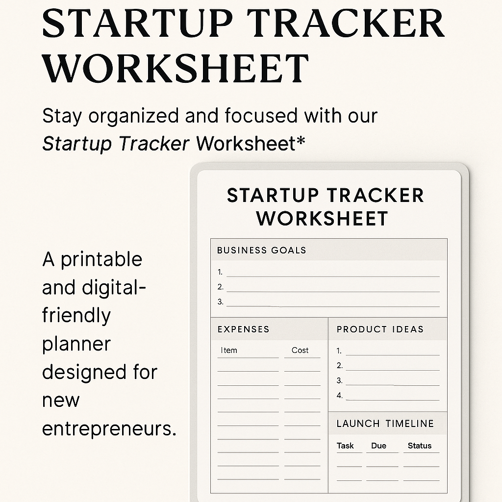 Startup Tracker Worksheet