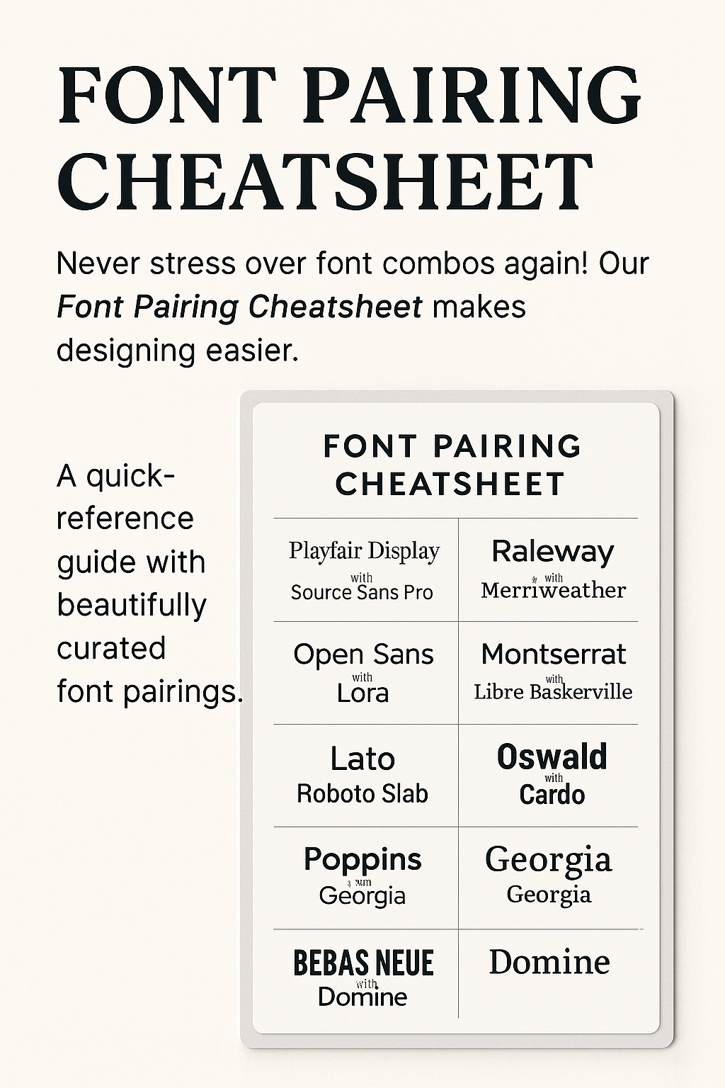 Font Pairing Cheat Sheet