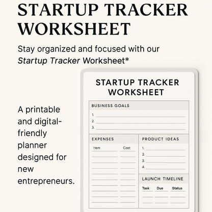 Startup Tracker Worksheet