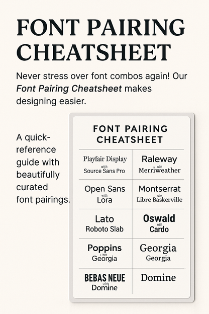 Font Pairing Cheat Sheet