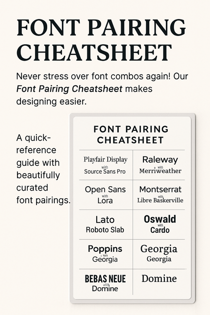 Font Pairing Cheat Sheet