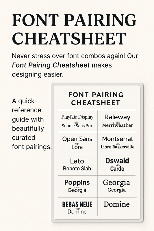 Font Pairing Cheat Sheet
