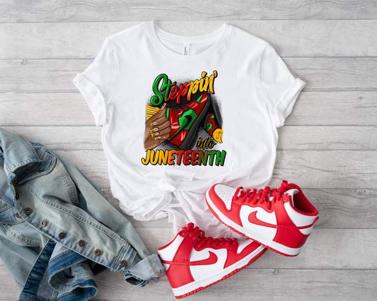 Stepping Into Juneteenth Tee | Celebrate Black Pride in Style