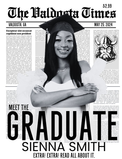 Digital Graduation Newspaper Announcement | Classic & Elegant