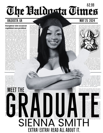 Digital Graduation Newspaper Announcement | Classic & Elegant