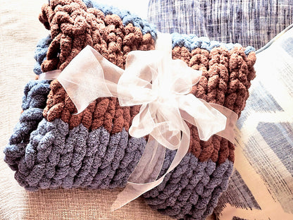 Handmade Chenille Chunky Blanket | Perfect Gift for Home Décor & Comfort Lovers