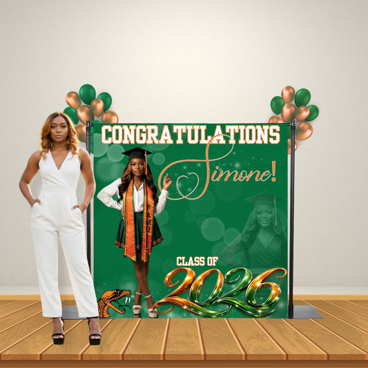 Custom Graduation Backdrop 8x8 | Personalized | GabbyCrafts™
